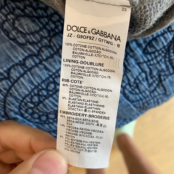 Dolce & Gabbana Grey Logo Patch Hoodie - Picture 6 of 6